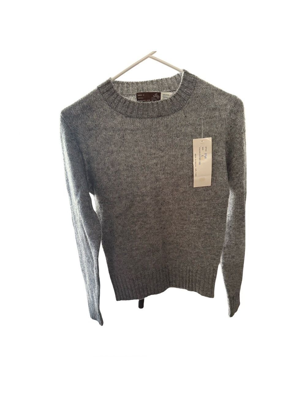 A & S Vintage Wool Acrylic Sweater Gray Sz Large NWT Crew Neck Women’s $99